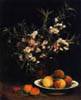 Still Life - Balsimines, Peaches and Apricots